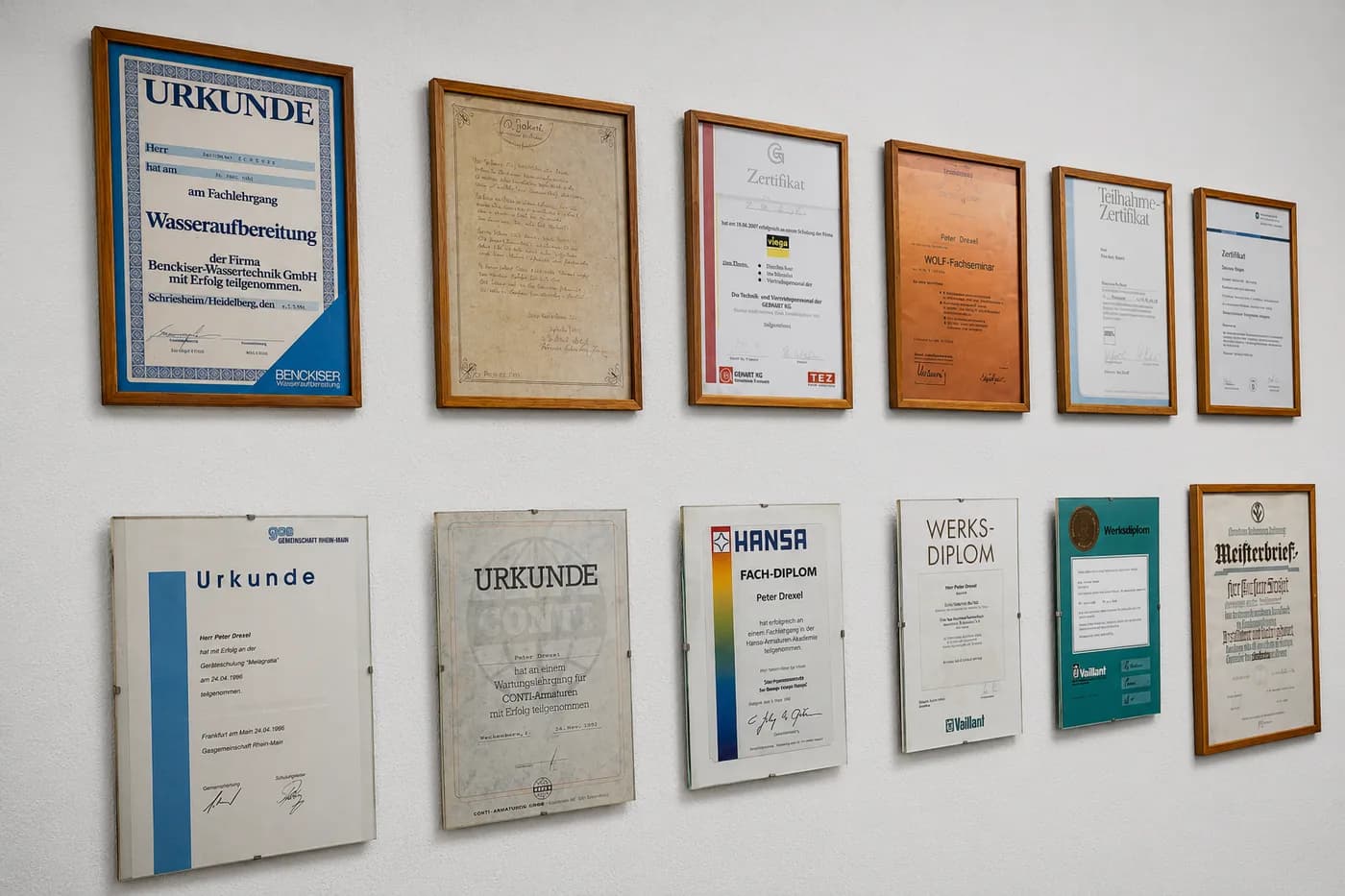 Zertifikate und Fachdiplome von K.H. Schäfer